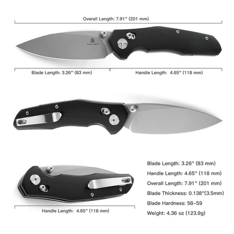 BESTECHMAN RONAN BMK02D: 3.26" 14C28N Steel Blade, G10 Scales, B-Lock, Folding Knife