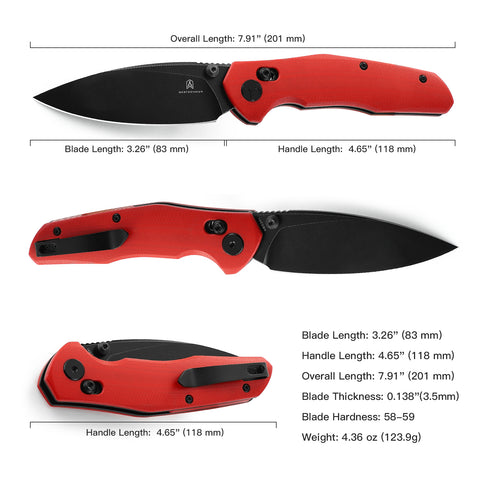 BESTECHMAN RONAN BMK02J: 3.26" 14C28N Steel Blade, G10 Scales, B-Lock, Folding Knife