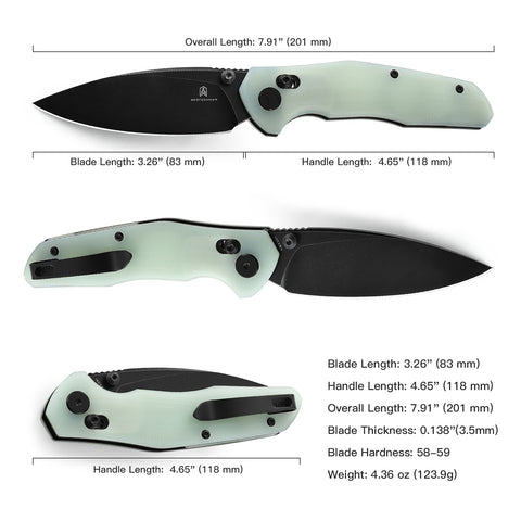 BESTECHMAN RONAN BMK02I: 3.26" 14C28N Steel Blade, G10 Scales, B-Lock, Folding Knife