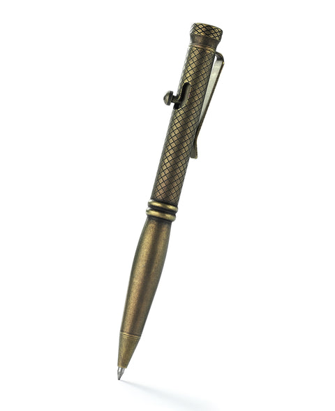 BESTECHMAN SCRIBE BM16E Titanium Pen with Carabiner, Bronze+Black Stonewash