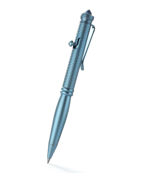 BESTECHMAN SCRIBE BM17B Titanium Pen with Glass Breaker Tool+ Carabiner , Blue